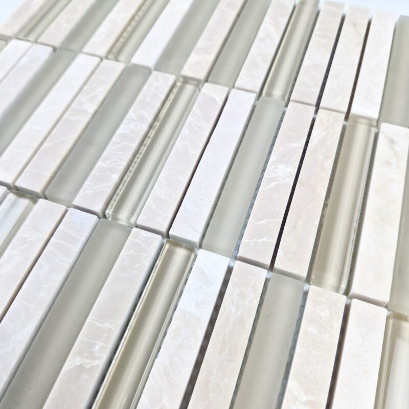15 x 100mm MARFIL GLASS & MARBLE MIXED MOSAIC