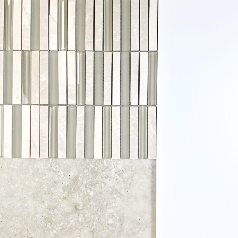 15 x 100mm MARFIL GLASS & MARBLE MIXED MOSAIC