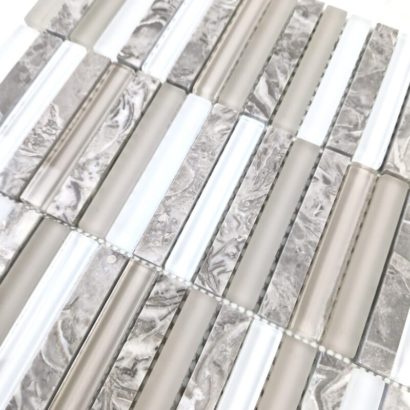 15 x 95mm VENETIAN GREY MARBLE GLASS MOSAIC