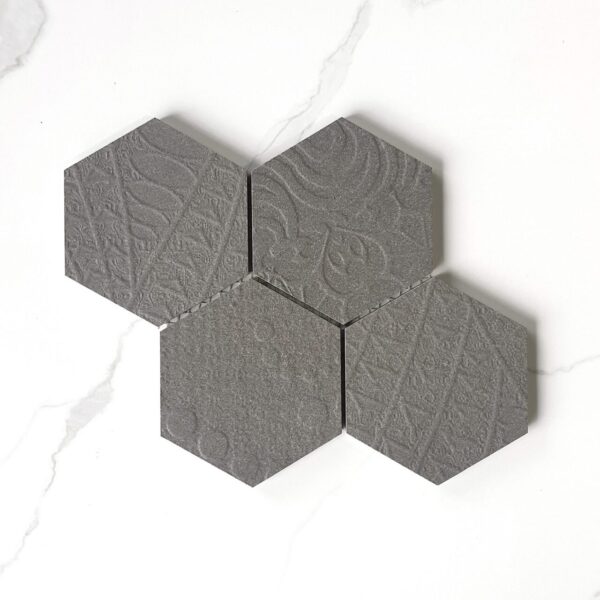 DURASTONE 3D RELIEF HEXAGON STEEL GREY