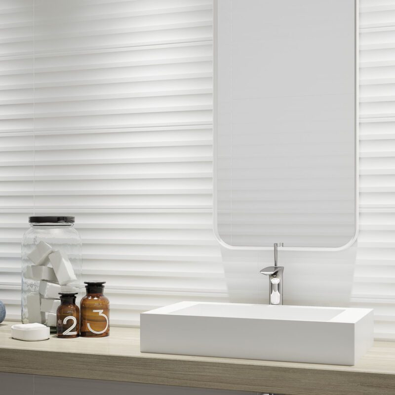 Venetian Glacier Matt White Wall Tile