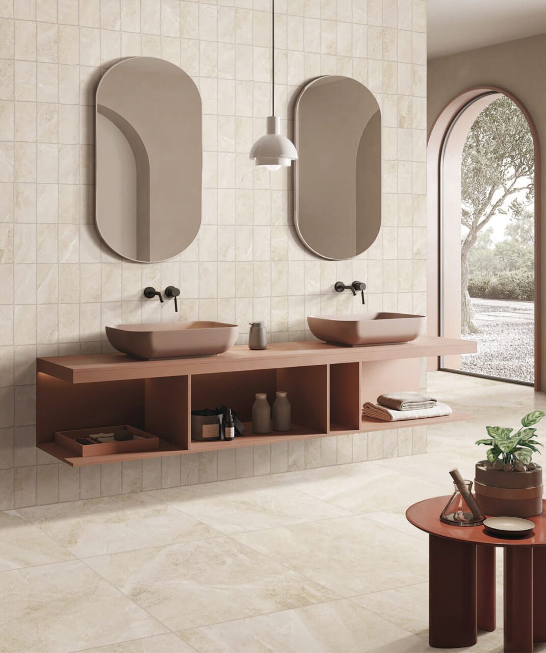 Capri Nutmeg Tile in Bathroom