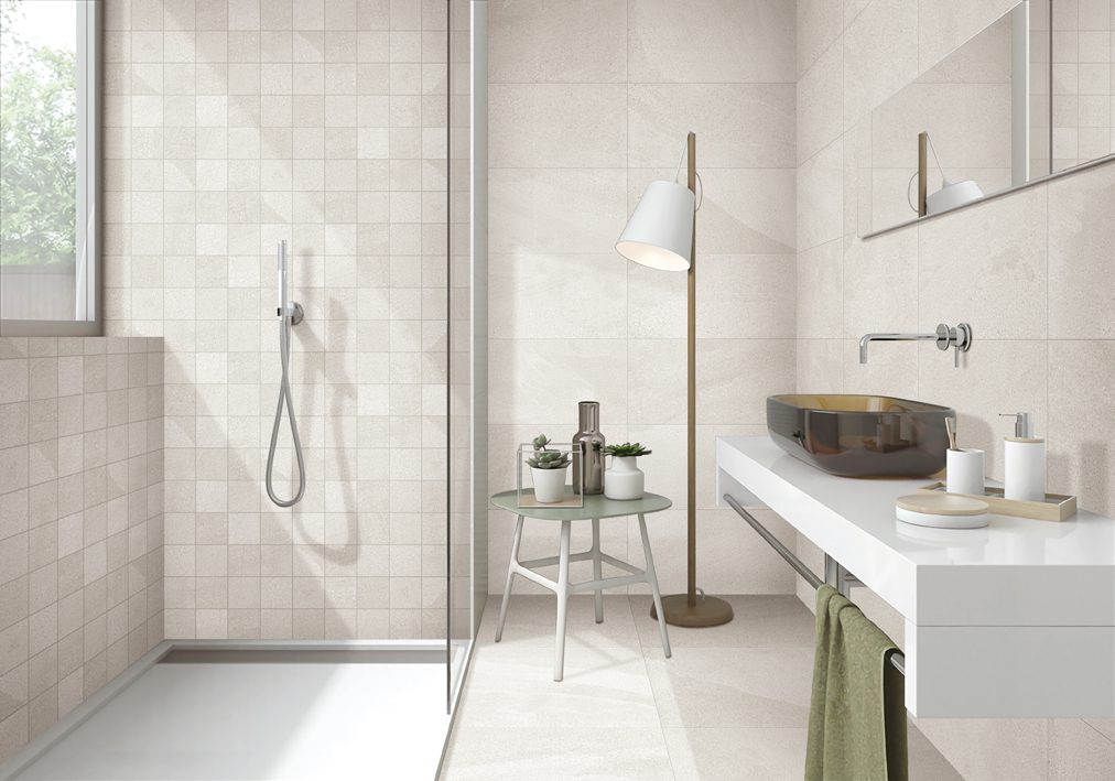 Juno Cream Tile In Coastal Style Bathroom
