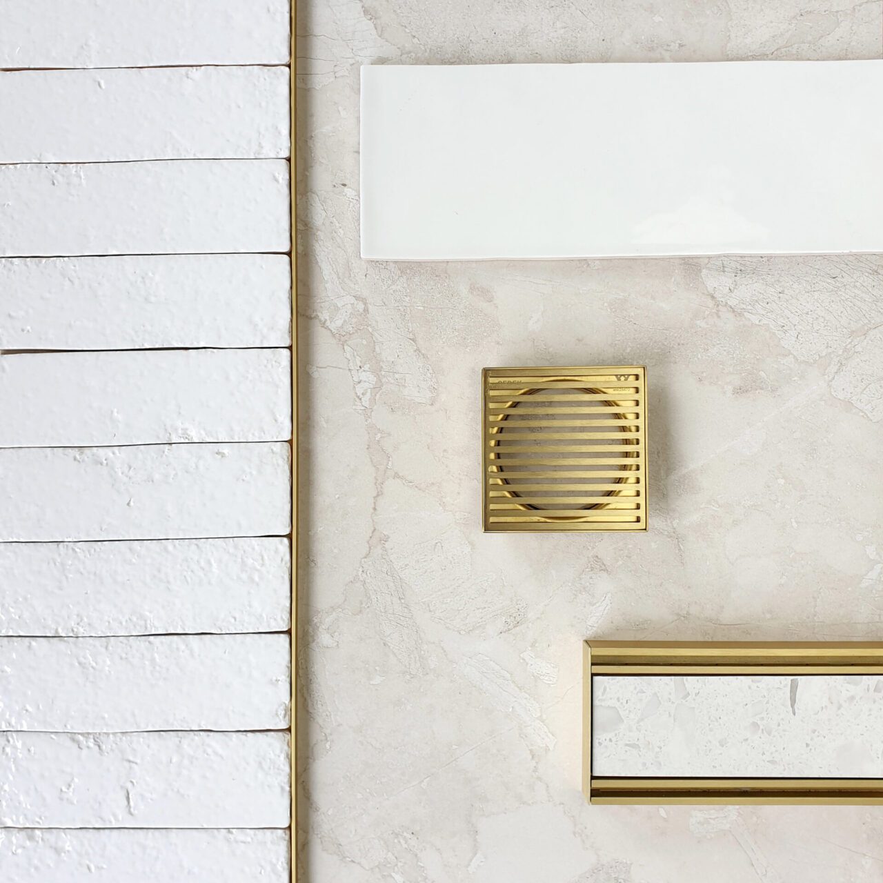 Gold Tile Insert Strip Drain, gold floor waste and gold tile trim